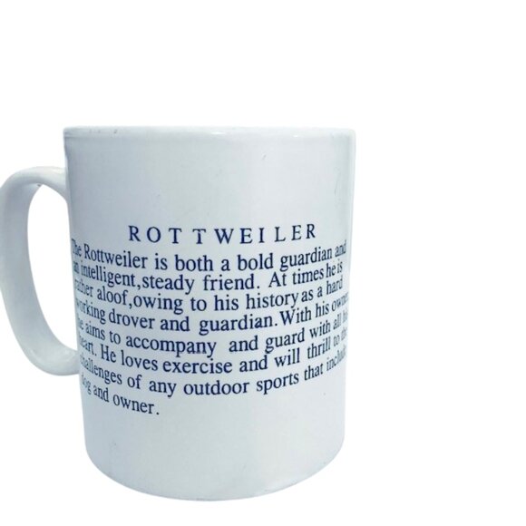 Vintage White Ceramic Rottweiler Mug - Picture 3 of 5